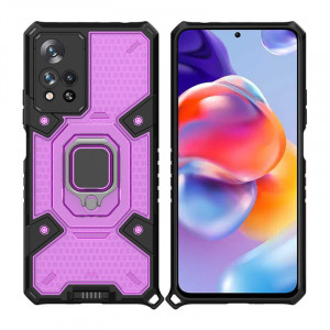 Husa telefon Xiaomi Redmi Note 11 Pro+ 5G - Techsuit Honeycomb Armor - Rose-Violet - Img 1