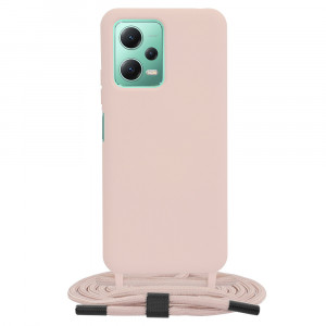Husa telefon Xiaomi Redmi Note 12 5G / Poco X5 - Techsuit Crossbody Lanyard - Pink - Img 1