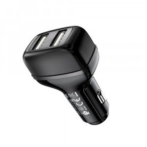 Incarcator Auto 2xUSB, 12W, 2.4A - Hoco (Z36 Leader) - Black - Img 1