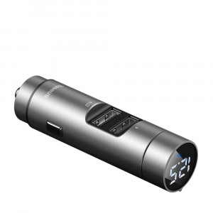 Incarcator Auto cu Modulator FM, 2xUSB 3.1A - Baseus Energy Column (CCNLZ-0S) - Silver - Img 3