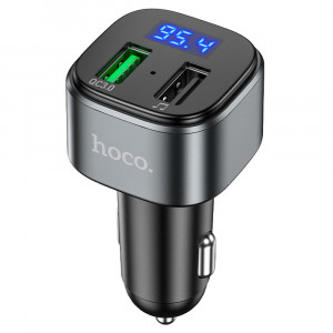 Incarcator Auto cu Modulator FM USB QC3.0, 18W - Hoco Fighter (E67) - Black - Img 1