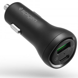 Incarcator Auto USB, Type-C, 27W - Spigen (F31QC) - Black - Img 2