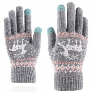 Manusi Touchscreen - Techsuit Raindeer Woolen (ST0002) - Gray - Img 1