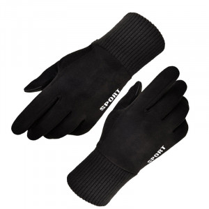 Manusi Touchscreen - Techsuit Suede (ST0009) - Black - Img 1