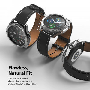 Rama pentru Samsung Galaxy Watch 3 45mm - Ringke Bezel Styling - Stainless Silver / Black - Img 4