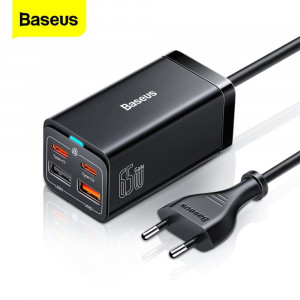 Statie Incarcare 2xUSB-C, PD65W, 2xUSB-A, 5A + Cablu Type-C - Baseus GaN3 Pro (CCGP040101) - Black - Img 3