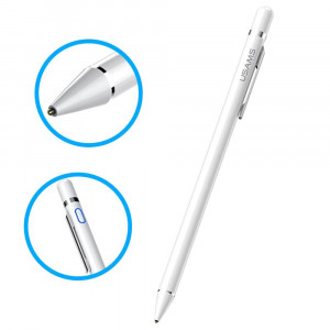 Stylus Pen - USAMS Active Touch Screen with Clip (US-ZB057) - White - Img 1