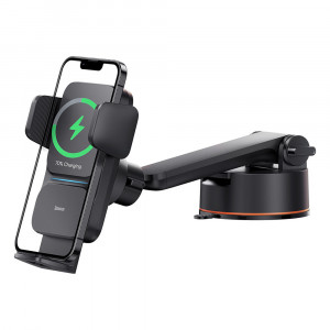 Suport Auto cu Incarcare Wireless 15W - Baseus Wisdom Alignment (CGZX000101) - Black - Img 2