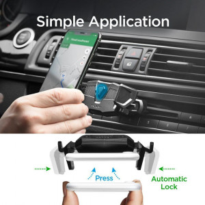 Suport Auto Telefon CD Player - Spigen Clamp Grip (TMS24) - Black - Img 2