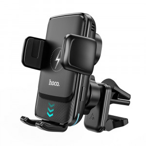 Suport Auto Universal cu Incarcare Wireless 15W - Hoco Smart Alignment (S35) - Black - Img 2