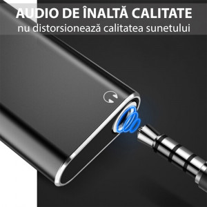Adaptor Audio DAC Lightning la Lightning, Jack - Yesido (YAU-11) - Black - Img 3