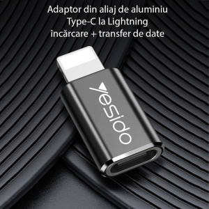 Adaptor OTG Lightning la Type-C 480Mbps - Yesido (GS03) - Black - Img 2