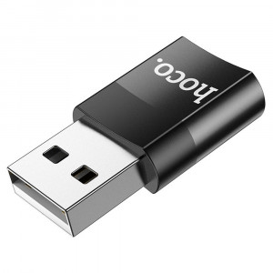 Adaptor OTG USB la Type-C 2A - Hoco (UA17) - Black - Img 2