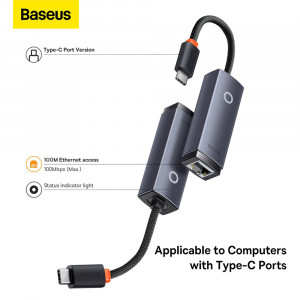 Adaptor USB la RJ45 100Mbps - Baseus (WKQX000013) - Gray - Img 4