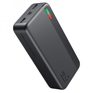 Baterie Externa 2x USB, Type-C, Micro-USB, 12W, 30000mAh - JoyRoom Dazzling Series (JR-T018) - Black - Img 1