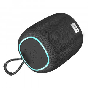 Boxa Wireless BT 5.2, FM, Card TF, USB, AUX, TWS, Lumini RGB - Hoco (HC14) - Linen Grey - Img 2