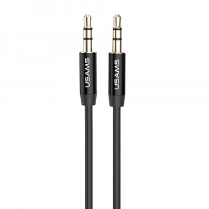 Cablu Adaptor Audio Jack la Jack 1m - USAMS (YP-01) - Black - Img 1