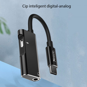 Cablu Adaptor Audio Type-C la Jack, Type-C - Yesido (YAU22) - Black - Img 3