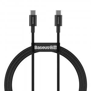 Cablu de Date Type-C la Type-C 100W, 1m - Baseus Superior Series (CATYS-B01) - Black - Img 1