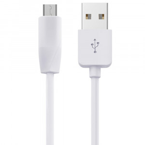 Cablu de Date USB-A la Micro-USB 10.5W, 2.1A, 1m - Hoco Rapid (X1) - White - Img 1