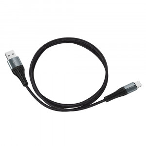 Cablu de Date USB-A la Type-C 12W, 2.4A, 1m - Hoco Cool Charging (X38) - Black - Img 3