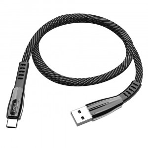 Cablu de Date USB-A la Type-C 2.4A, 1.2m - Hoco Splendor (U70) - Grey - Img 4