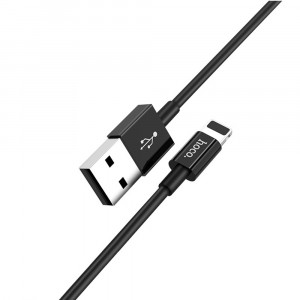 Cablu de Date USB la Lightning 15W, 3A, 1m - Hoco Skilled (X23) - Black - Img 2