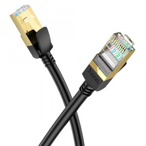 Cablu de Internet RJ45 la RJ45 1Gbps, 1m - Hoco Level (US02) - Black - Img 1