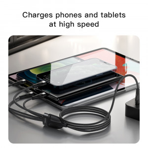 Cablu Type-C la 2 x Lightning, 2 x Type-C, 1.2m, 4A - Yesido (CA110) - Black - Img 3