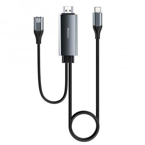 Cablu Video Adaptor Type-C la HDMI, Type-C, 4K 60Hz, 1.8m - Yesido (HM01) - Black - Img 3
