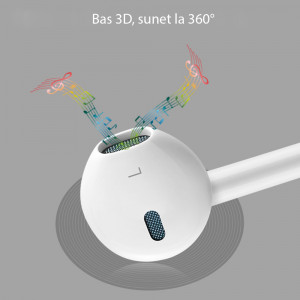 Casti Audio Stereo Lightning cu Microfon, 1.2m - Yesido (YH28) - White - Img 3