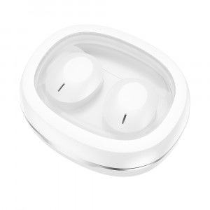 Casti Bluetooth TWS cu Carcasa Transparenta si Display Digital - Hoco (EQ3) - White - Img 2