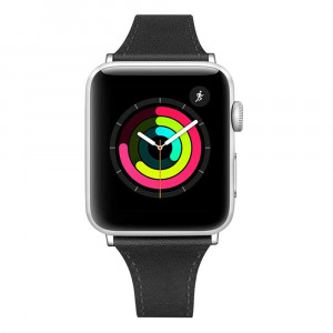 Curea dama pentru Apple Watch 1 / 2 / 3 / 4 / 5 / 6 / 7 / SE / 8 (38 / 40 / 41 mm) - Techsuit Watchband (W033) - Black - Img 3
