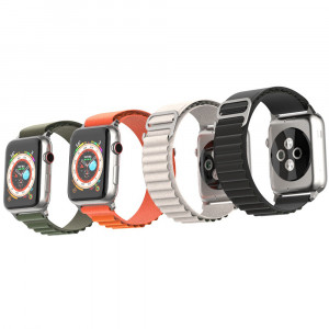 Curea pentru Apple Watch 1 / 2 / 3 / 4 / 5 / 6 / 7 / 8 / SE / Ultra (42 / 44 / 45 / 49 mm) - Techsuit Watchband (W037) - Star White - Img 4