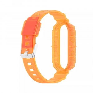 Curea pentru Xiaomi Mi Band 5 / 5 NFC / 6 / 6 NFC / Amazfit Band 5 - Techsuit Watchband (W017) - Orange - Img 1