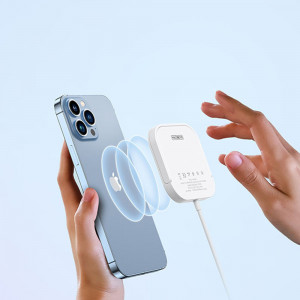 Duzzona - Wireless Charger 3in1 (W7) - for Android and Apple Devices, with Desk Stand, 15W - White - Img 4