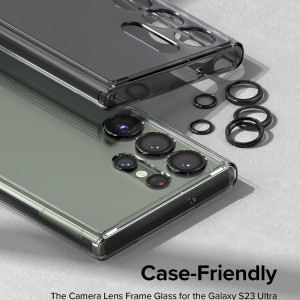 Folie Camera pentru Samsung Galaxy S23 Ultra - Ringke Camera Lens Frame Glass - Black - Img 2