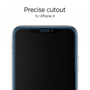 Folie protectie telefon iPhone X / XS / 11 Pro (set 2) - Spigen Glas.TR Slim - Black - Img 2