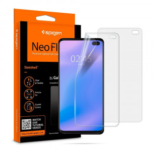 Folie protectie telefon Samsung Galaxy S10 Plus (set 2) - Spigen Neo Flex - Clear - Img 1