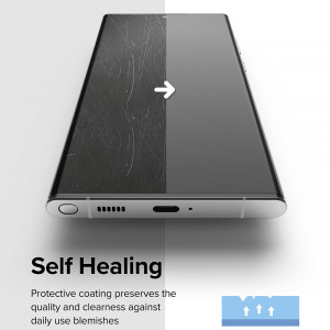 Folie protectie telefon Samsung Galaxy S22 Ultra 5G (set 2) - Ringke Dual Easy Full - Clear - Img 4