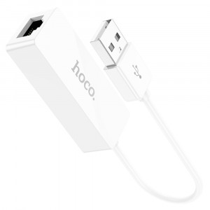 Hoco - Adapter Acquire (UA22) - USB to Ethernet, 100Mbps - White - Img 2