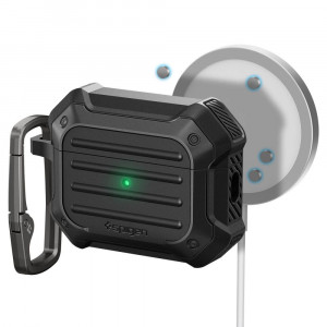 Husa pentru Apple AirPods Pro 1 / 2 - Spigen Tough Armor MagSafe - Black - Img 1