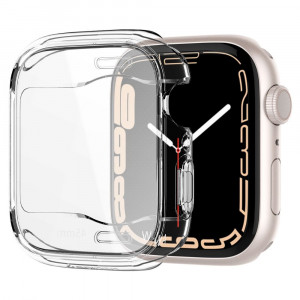 Husa pentru Apple Watch 7 / 8 (45mm) - Spigen Ultra Hybrid - Clear - Img 3