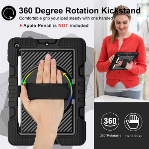 Husa pentru iPad 10.2" (2019 / 2020 / 2021) - Techsuit StripeShell 360 - Black - Img 2