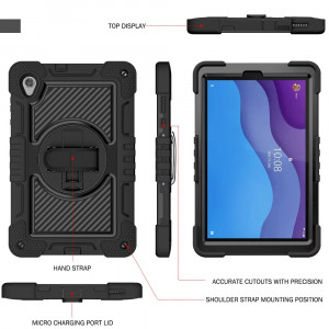Husa pentru Lenovo Tab M10 HD TB-X306F/TB-X306X - Techsuit StripeShell 360 - Black - Img 2