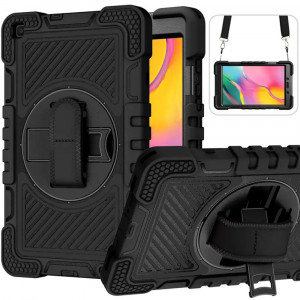 Husa pentru Samsung Galaxy Tab A 8.0 2019 T290/T295 - Techsuit StripeShell 360 - Black - Img 1