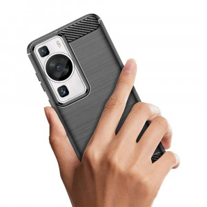 Husa telefon Huawei P60 - Techsuit Carbon Silicone - Black - Img 3