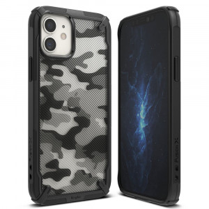 Husa telefon iPhone 12 mini - Ringke Fusion X Design - Camo Black - Img 2