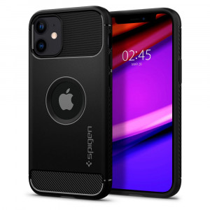 Husa telefon iPhone 12 mini - Spigen Rugged Armor - Black - Img 2