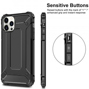 Husa telefon iPhone 12 Pro Max - Techsuit Hybrid Armor - Black - Img 2
